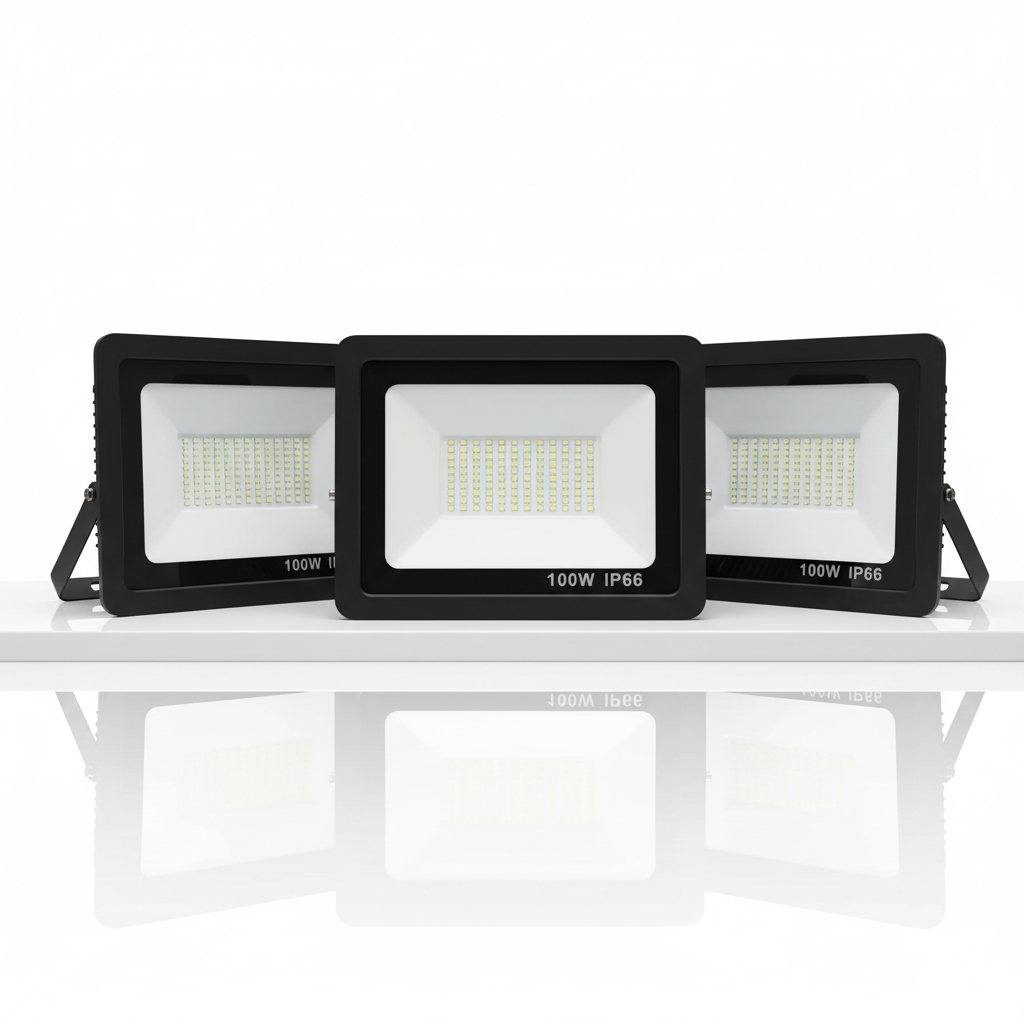 FARO LED OFFERTA SET DA 3 PEZZI 100 WATT LUCE BIANCA RISPARMIO ENERGETICO ULTRASOTTILE E RESISTENTE