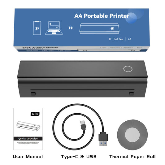 Stampante termica portatile A4 bluetooth e usb funziona senza inchiostro carta termica omaggio