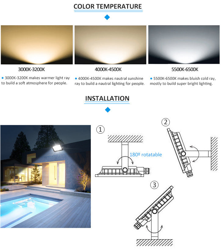 Faro Proiettore led 50w da esterno waterproof