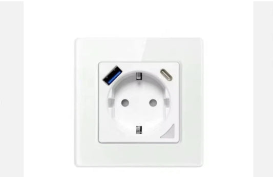 Presa smart Tuya tipo C (schuko)+USB A+USB C - 220V 16A