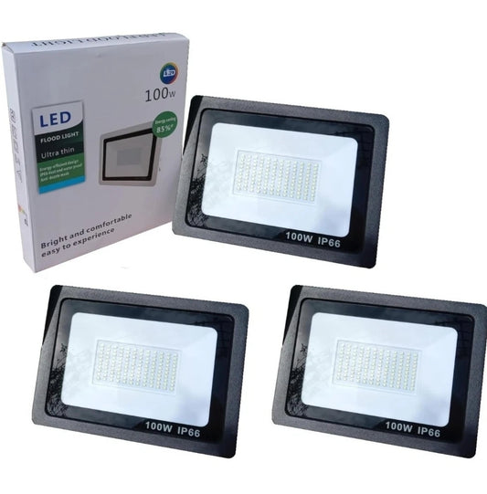 Faro Proiettore led 100w a risparmio energetico set da tre pezzi
