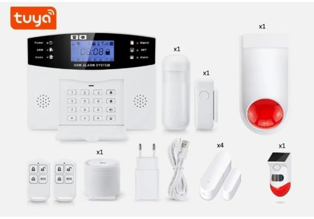 Allarme casa WiFi GSM sistema di sicurezza Tuya smart set standard+sirena da esterni+sensore da esterno