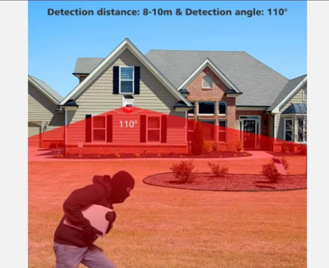 Sensore IR movimento per esterno WiFi Tuya sirena integrata a batteria e solare