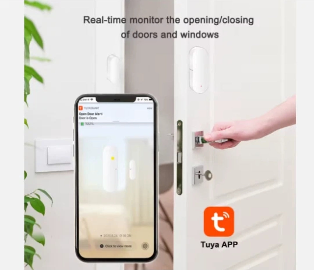 Sensore porta finestra wifi Tuya Smart a batterie AAA (Incluse)