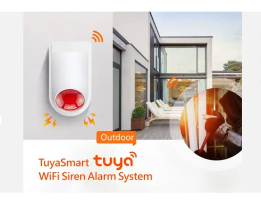 Sirena da esterno wifi Tuya 120db elettrica con batteria ricaricabile interna