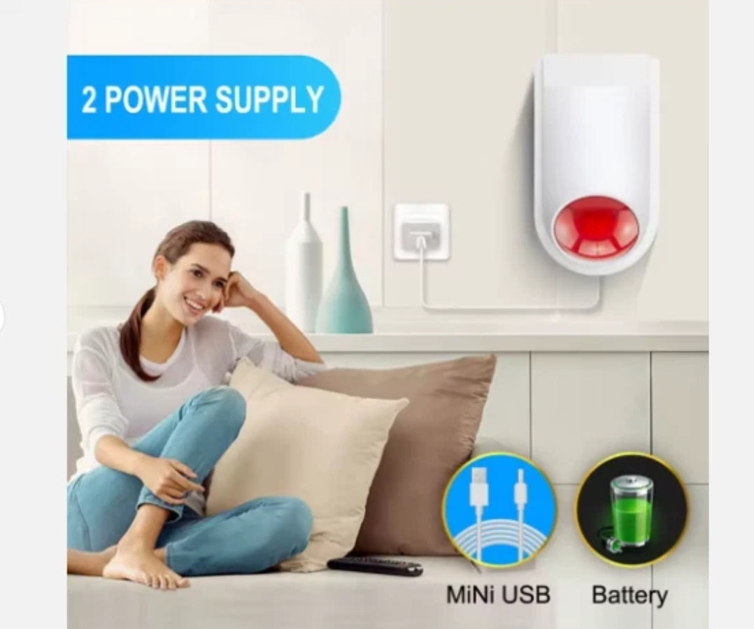 Sirena da esterno wifi Tuya 120db elettrica con batteria ricaricabile interna