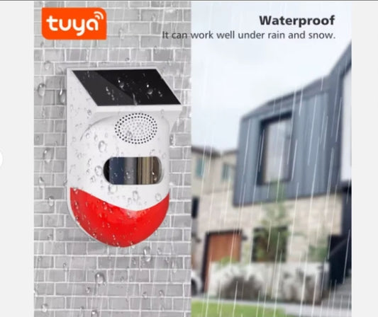 sensore di movimento per esterno wifi tuya smart home con sirena e batteria ricaricabile solare 