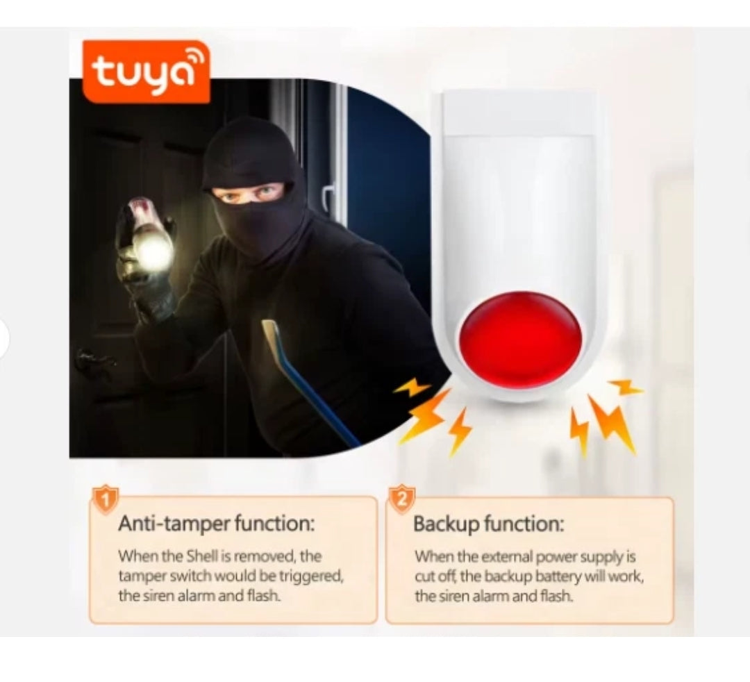 sirena da esterno wifi tuya smart home batteria ricaricabile